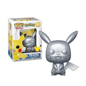 Funko POP! Games Pokemon - Pikachu #353 Silver Metallic (Silver) in box